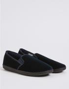 Marks & Spencer Corduroy Slippers With Freshfeet&trade; Navy