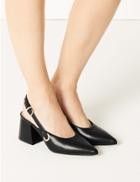 Marks & Spencer Statement Heel Pointed Slingback Shoes Black