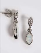 Marks & Spencer Pav Navette Diamant Drop Earrings Made With Swarovski&reg; Elements White Mix