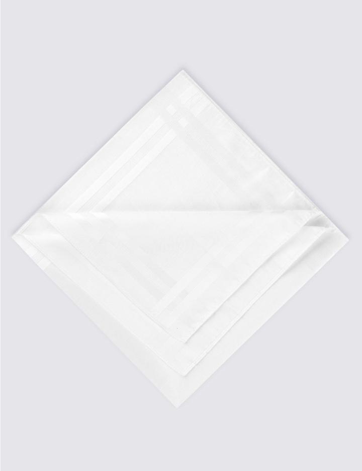 Marks & Spencer 7 Pack Supima Cotton Handkerchiefs With Sanitized Finish White