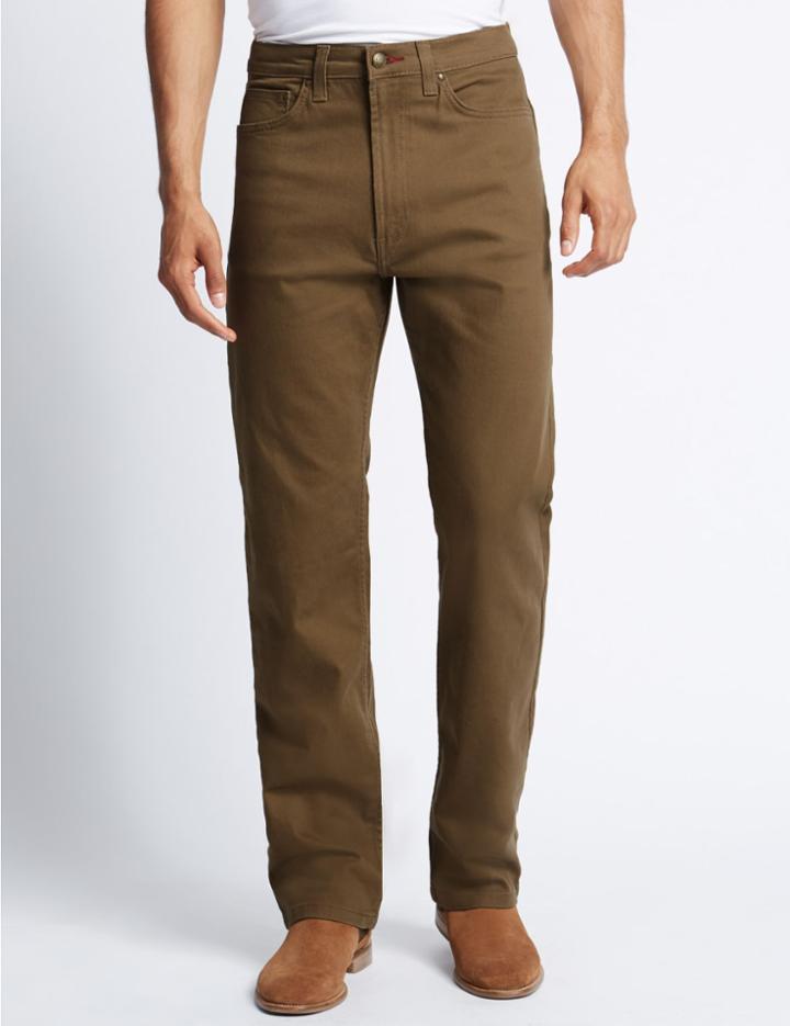 Marks & Spencer Regular Fit Stretch Staynew&trade; Jeans Camel