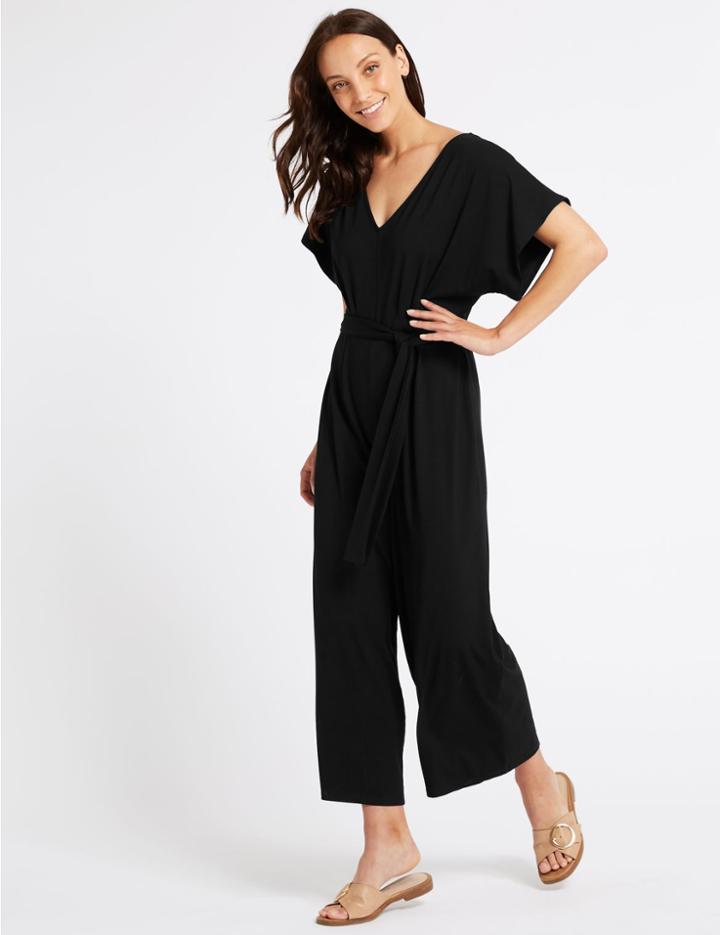 Marks & Spencer Short Sleeve Jumpsuit Black