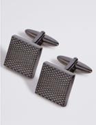 Marks & Spencer Metal Textured Cufflinks Gunmetal