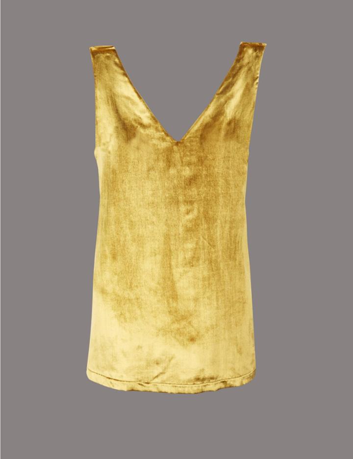 Marks & Spencer V-neck Vest Top Buttermilk