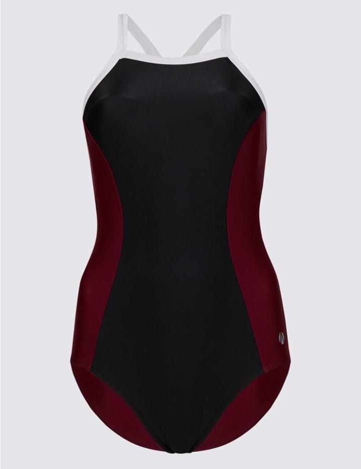 Marks & Spencer Secret Slimming&trade; High Neck Swimsuit Berry