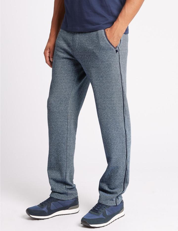 Marks & Spencer Pure Cotton Textured Joggers Navy