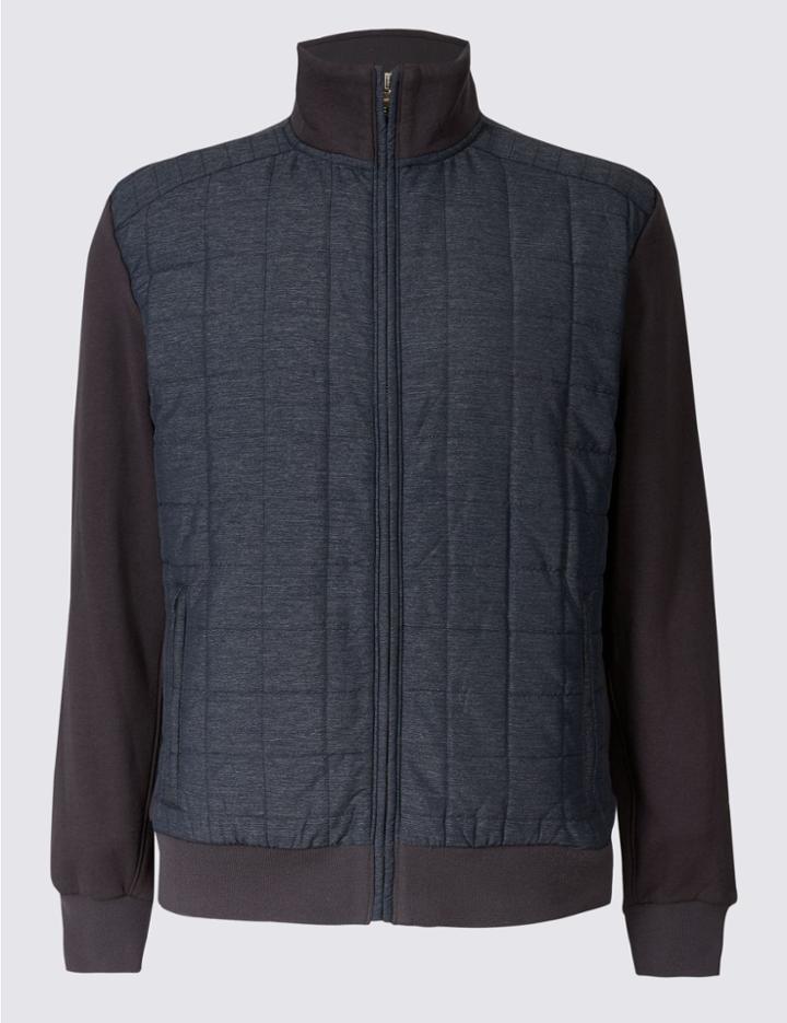 Marks & Spencer Cotton Rich Sweatshirt Navy Mix