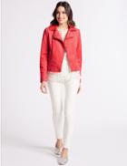 Marks & Spencer Cross Zip Suedette Biker Jacket Golden Rose