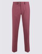 Marks & Spencer Slim Fit Flat Front Chinos Raspberry