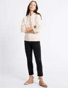 Marks & Spencer Turn Up Mid Rise Slim Leg Jeans Black Denim