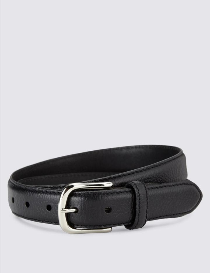 Marks & Spencer Leather Square Buckle Belt Black