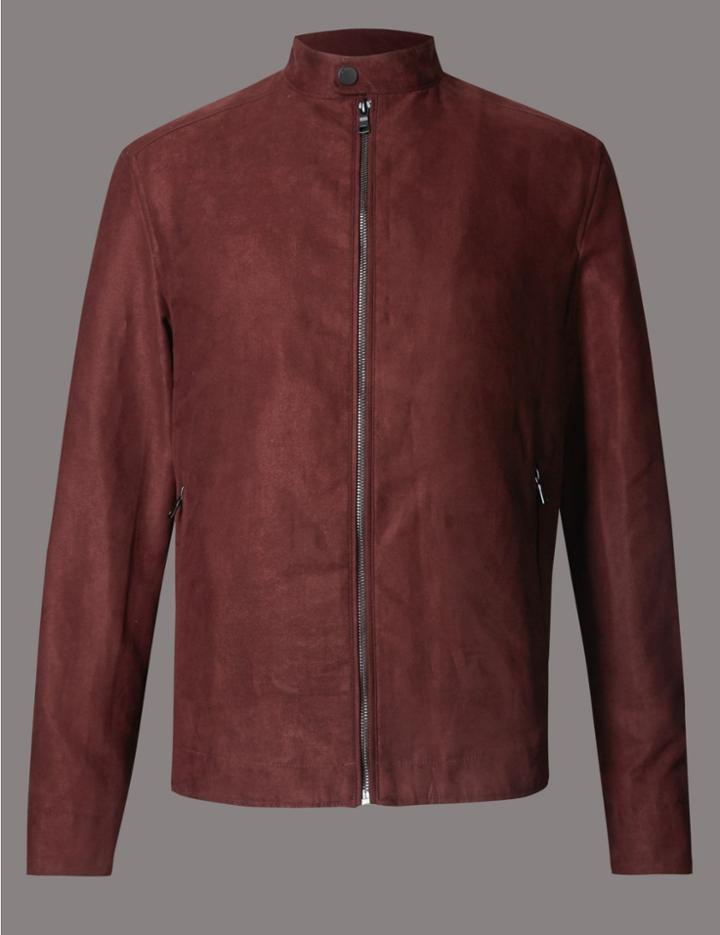 Marks & Spencer Harrington Bomber Jacket Burgundy