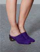 Marks & Spencer Suede Round Heel Mule Shoes Purple