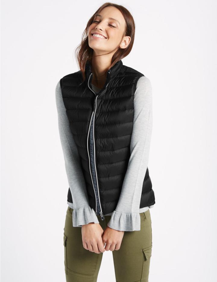 Marks & Spencer Down & Feather Gilet With Stormwear&trade; Black