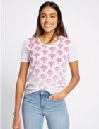 Marks & Spencer Printed Round Neck Short Sleeve T-shirt Pink Mix