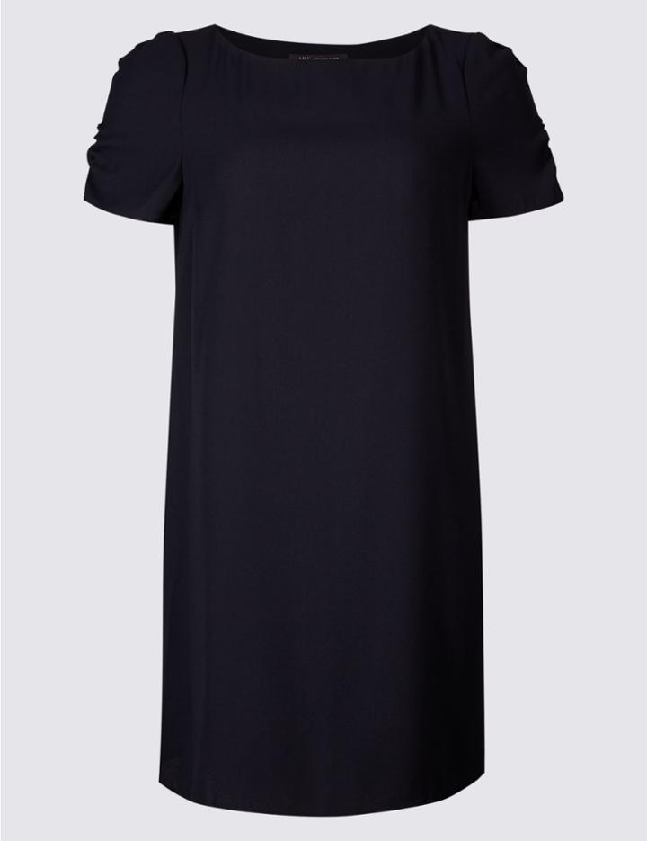 Marks & Spencer Curve Ruched Sleeve Tunic Dress Navy