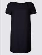 Marks & Spencer Curve Ruched Sleeve Tunic Dress Navy