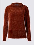 Marks & Spencer Chenille Round Neck Jumper Sienna