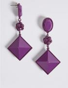 Marks & Spencer Diamond Drop Earrings Purple