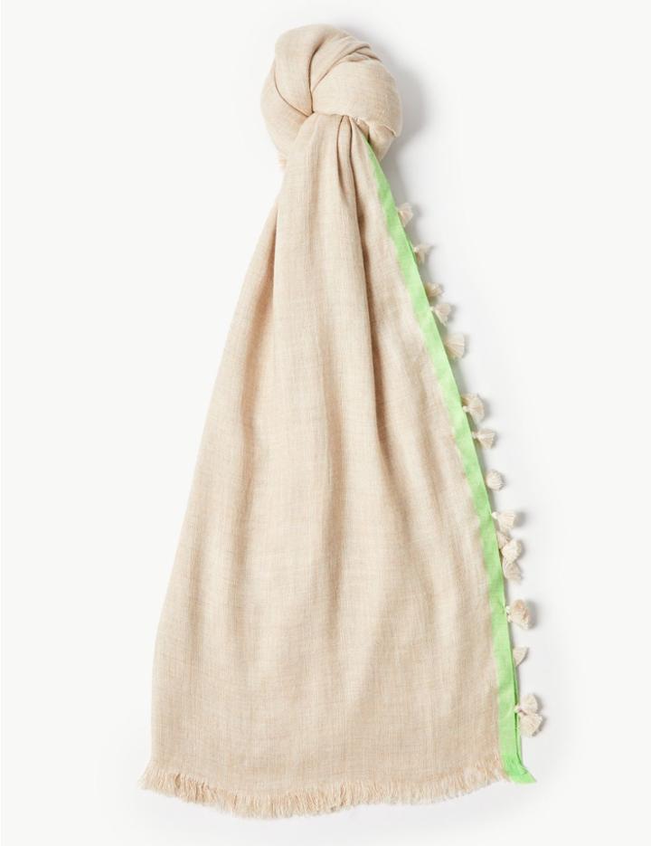 Marks & Spencer Tassel Scarf Cream Mix