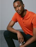 Marks & Spencer Cotton Blend Slim Fit Polo Shirt Orange