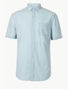 Marks & Spencer Pure Cotton Denim Shirt Light Denim