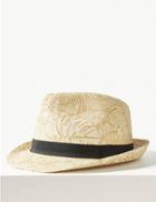 Marks & Spencer Printed Trilby Hat Stone Mix