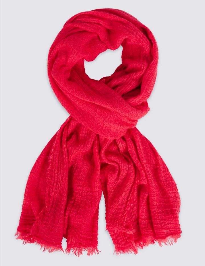 Marks & Spencer Crinkle Scarf Red
