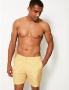Marks & Spencer Quick Dry Tile Print Swim Shorts Ochre