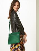Marks & Spencer Leather Cross Body Bag Dark Green