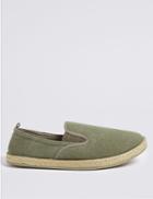 Marks & Spencer Cotton Slip-on Espadrilles Khaki