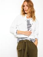 Marks & Spencer Pure Cotton Cropped Utility Jacket Soft White