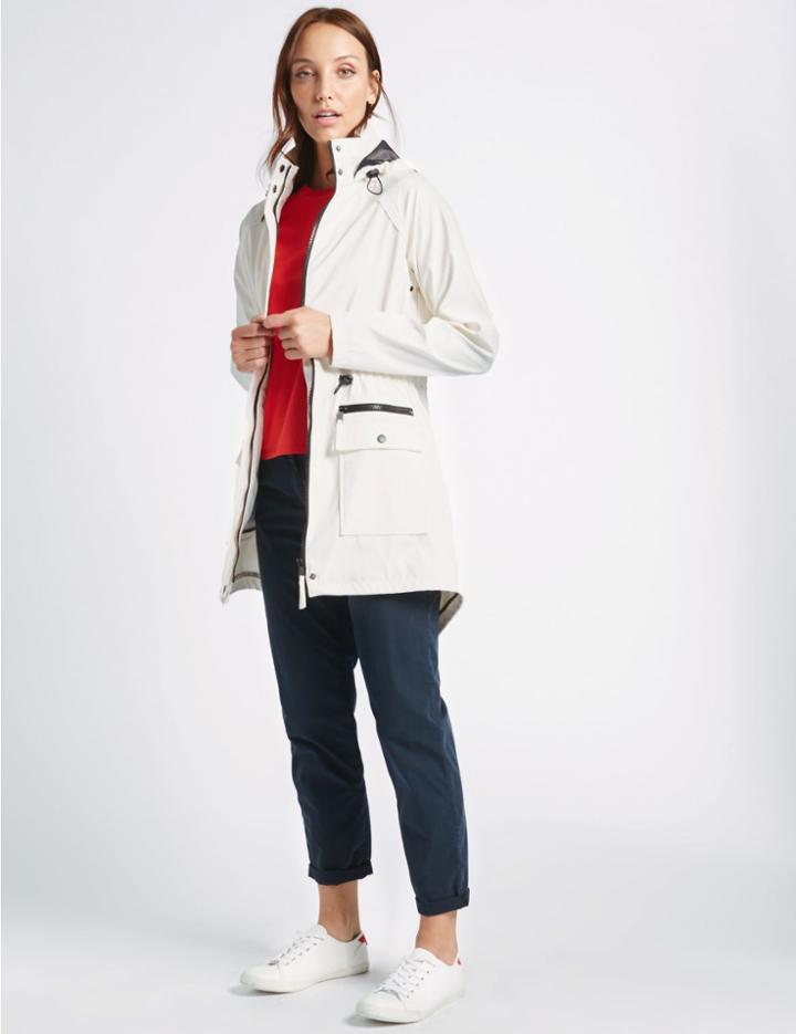 Marks & Spencer Rubberised Zip Pocket Detail Parka White