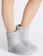 Marks & Spencer Heart Sequin Slipper Boots Grey