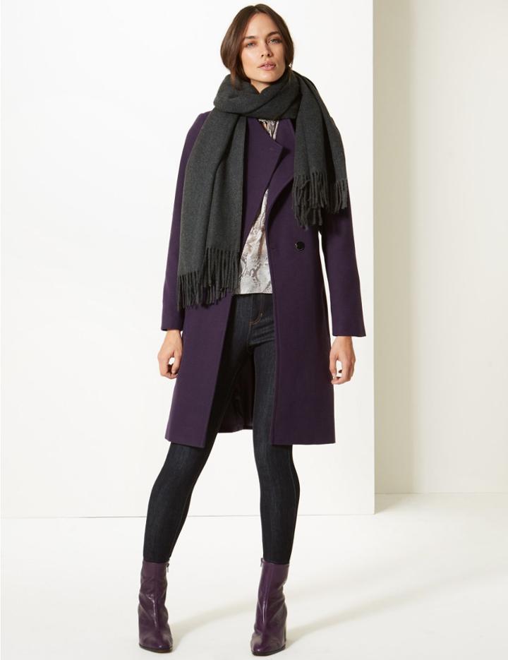 Marks & Spencer Scarf With Wool Charcoal
