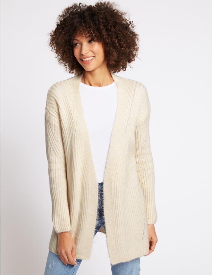 Marks & Spencer Belted Long Sleeve Cardigan Cream