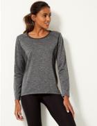 Marks & Spencer Textured Body Sensor&trade; Long Sleeve Top Grey Mix