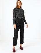 Marks & Spencer Wool Blend Tapered Ankle Grazer Trousers