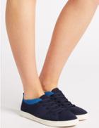 Marks & Spencer Knitted Lace-up Trainers Navy Mix