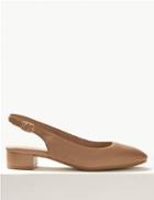 Marks & Spencer Wide Fit Leather Slingback Shoes Mink