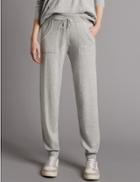 Marks & Spencer Pure Cashmere Contrasting Edge Joggers Silver Grey