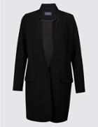 Marks & Spencer Crepe Notch Neck Coat Black