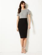 Marks & Spencer Gingham Short Sleeve Bodycon Dress Black Mix