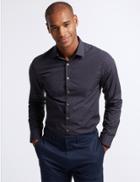 Marks & Spencer Pure Cotton Skinny Fit Shirt Navy