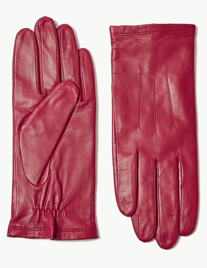 Marks & Spencer Leather Gloves Red