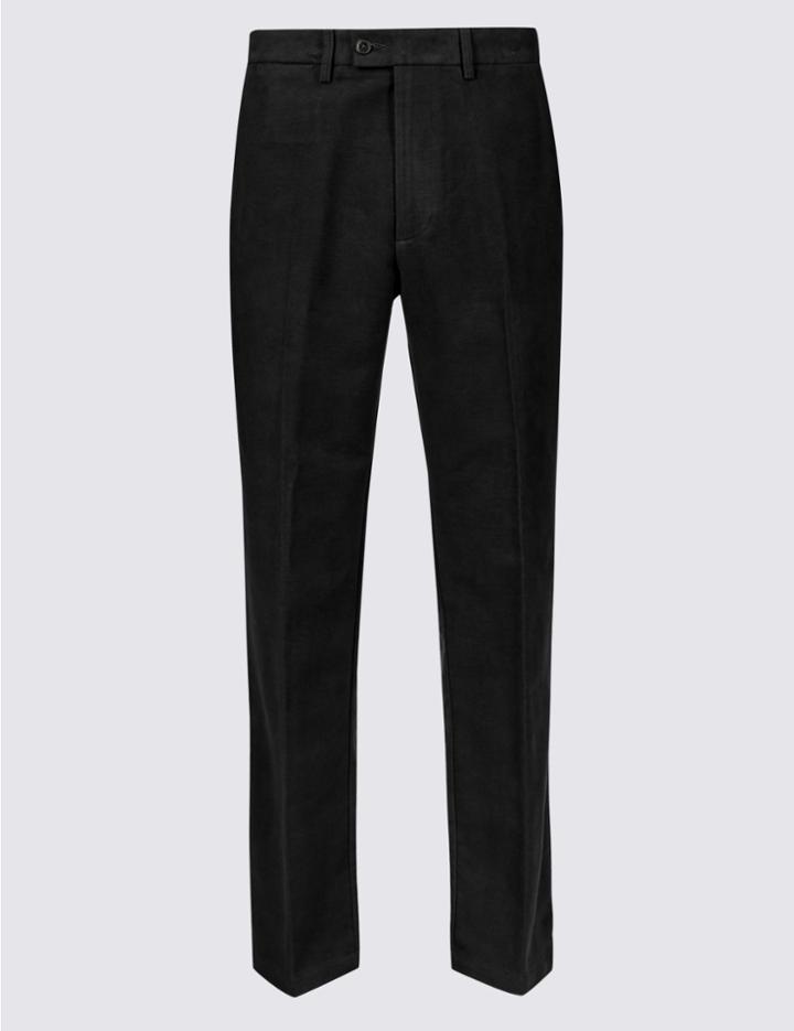 Marks & Spencer Regular Fit Moleskin Chinos Black