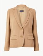 Marks & Spencer Textured Single Breasted Blazer Camel