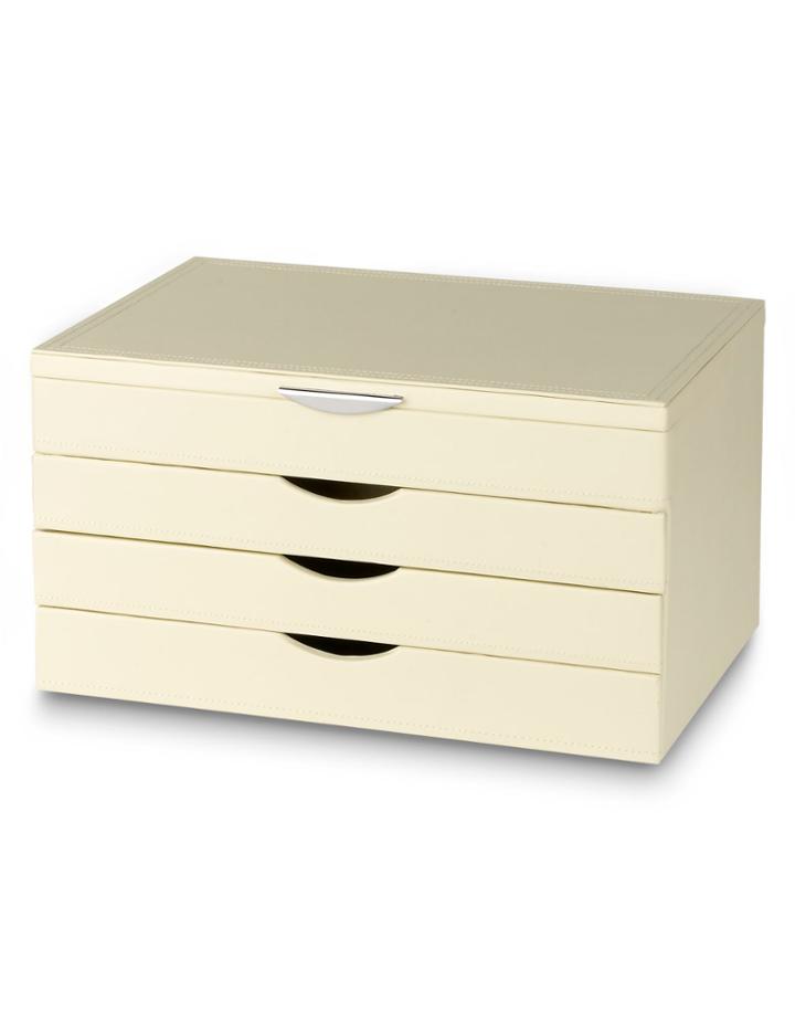 Marks & Spencer Rectangular Faux Leather Large Jewellery Box Cream Mix