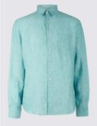 Marks & Spencer Pure Linen Shirt With Pocket Mint