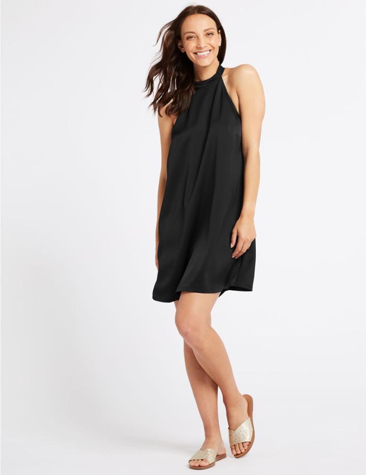 Marks & Spencer Halter Neck Swing Midi Dress Black